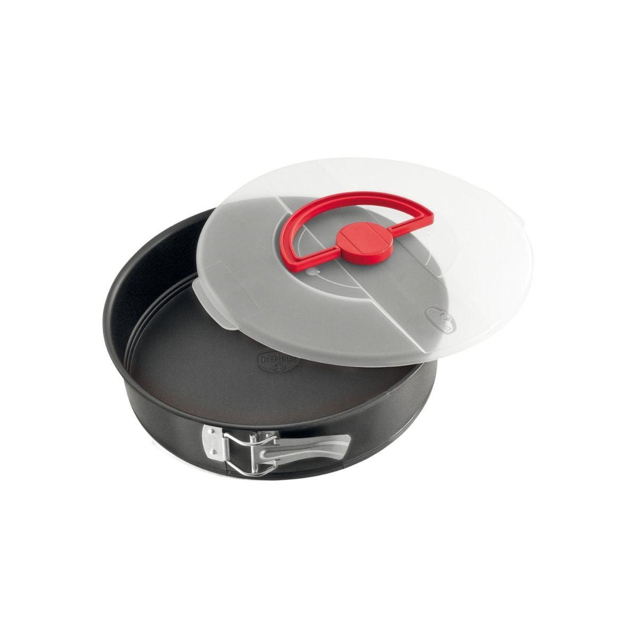 DR.OETKER Moule à manqué à charnière 26 cm avec couvercle de transport dr. Oetker bake and go