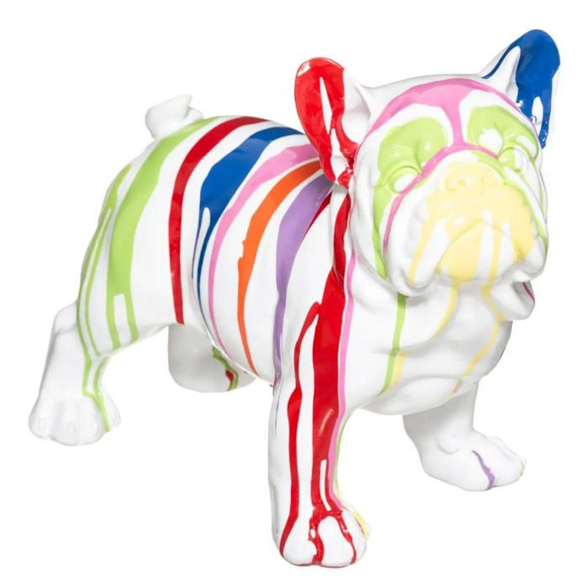 ATMOSPHERA Statuette Déco  Chien Peint  34cm Blanc