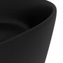 VIDAXL Lavabo rond de luxe Noir mat 40x15 cm Ceramique