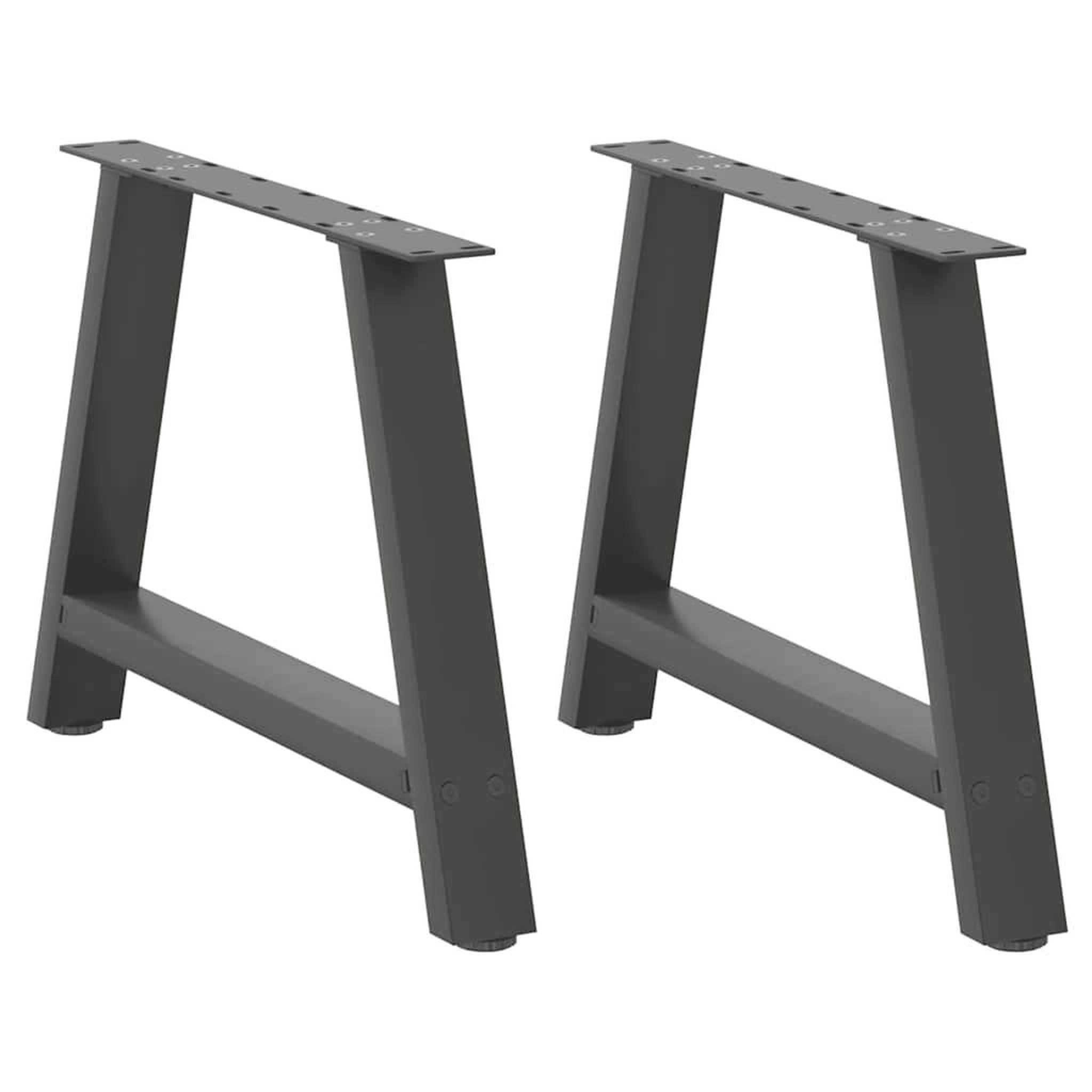 VIDAXL Pieds de table basse forme de A 2 pcs anthracite 60x(42-43) cm