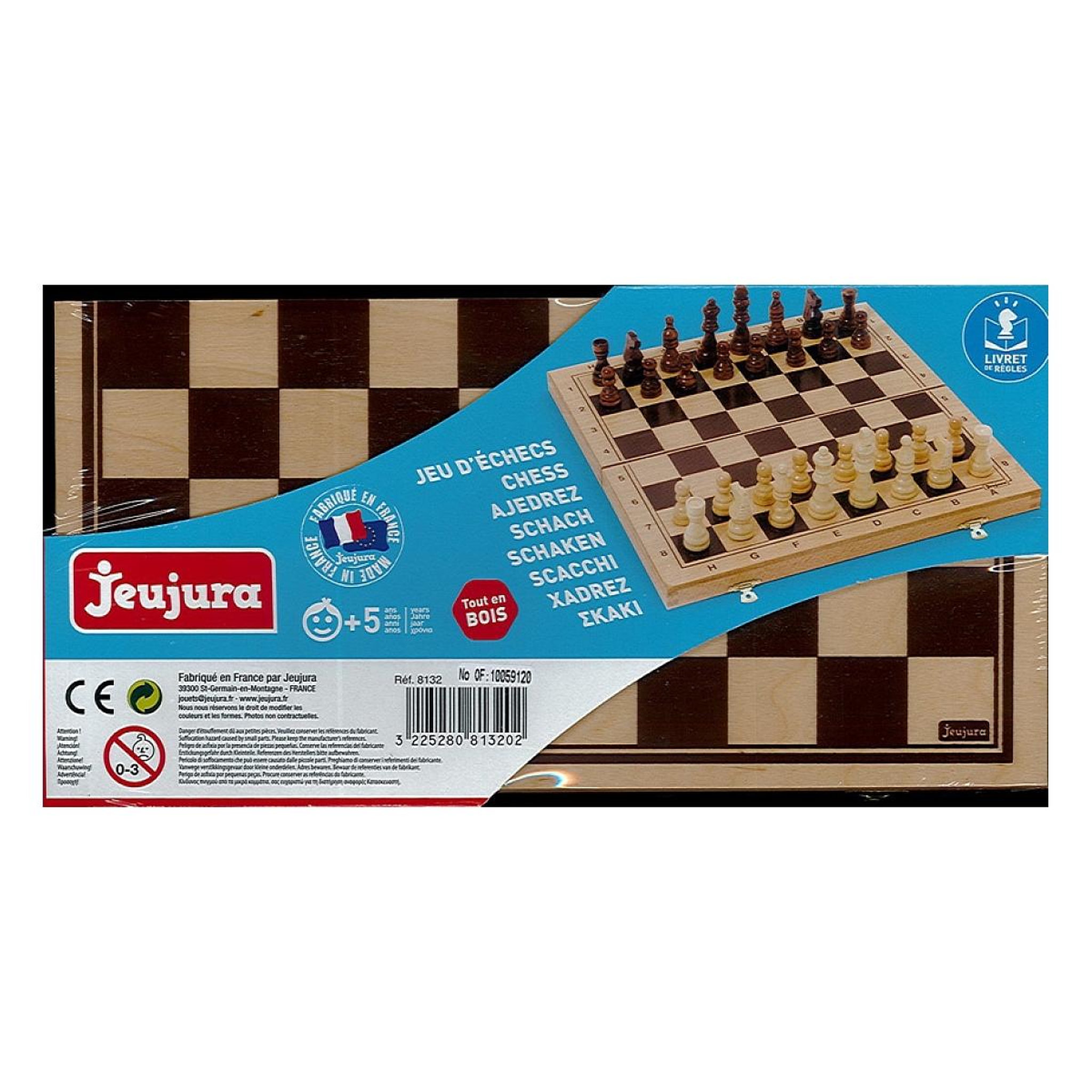 Voir la diapositive 2 : JeuJura Jeu d echecs pliant  en bois