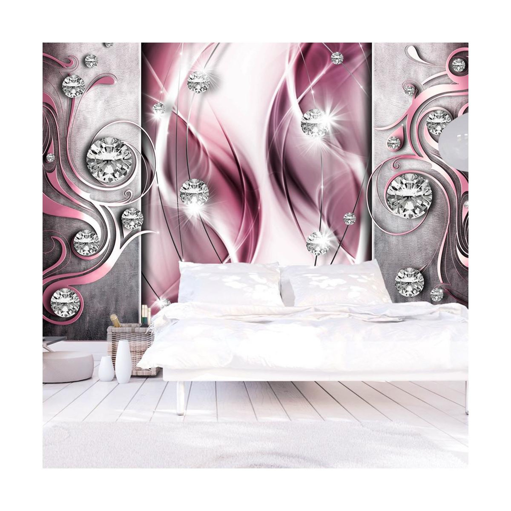 Voir la diapositive 1 : Paris Prix Papier peint  pink & diamonds