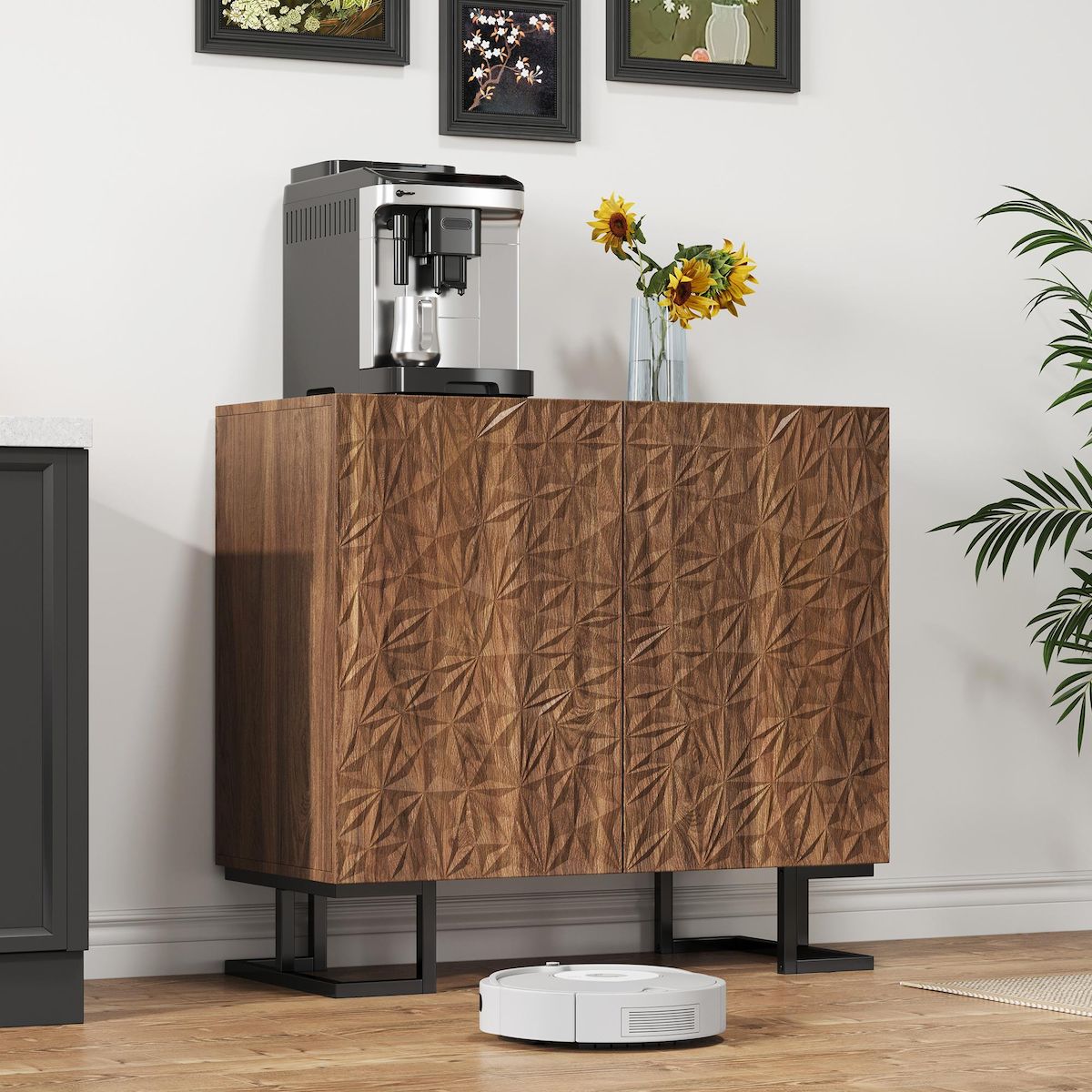 MERAX Buffet 2 porte(s) 0 tiroir(s) - 80 cm marron mdf