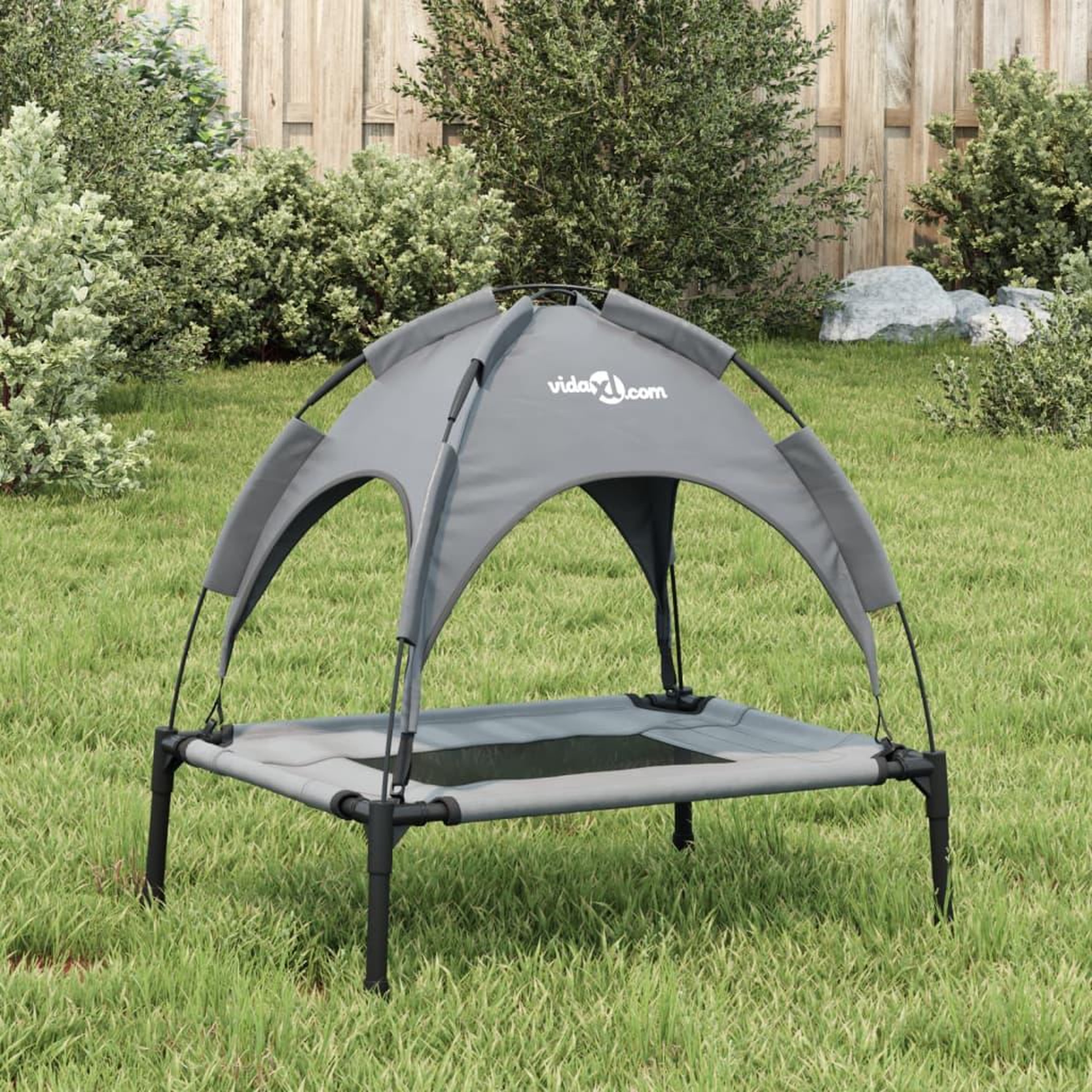 Voir la diapositive 3 : VIDAXL Lit pour chien avec auvent anthracite tissu Oxford et acier