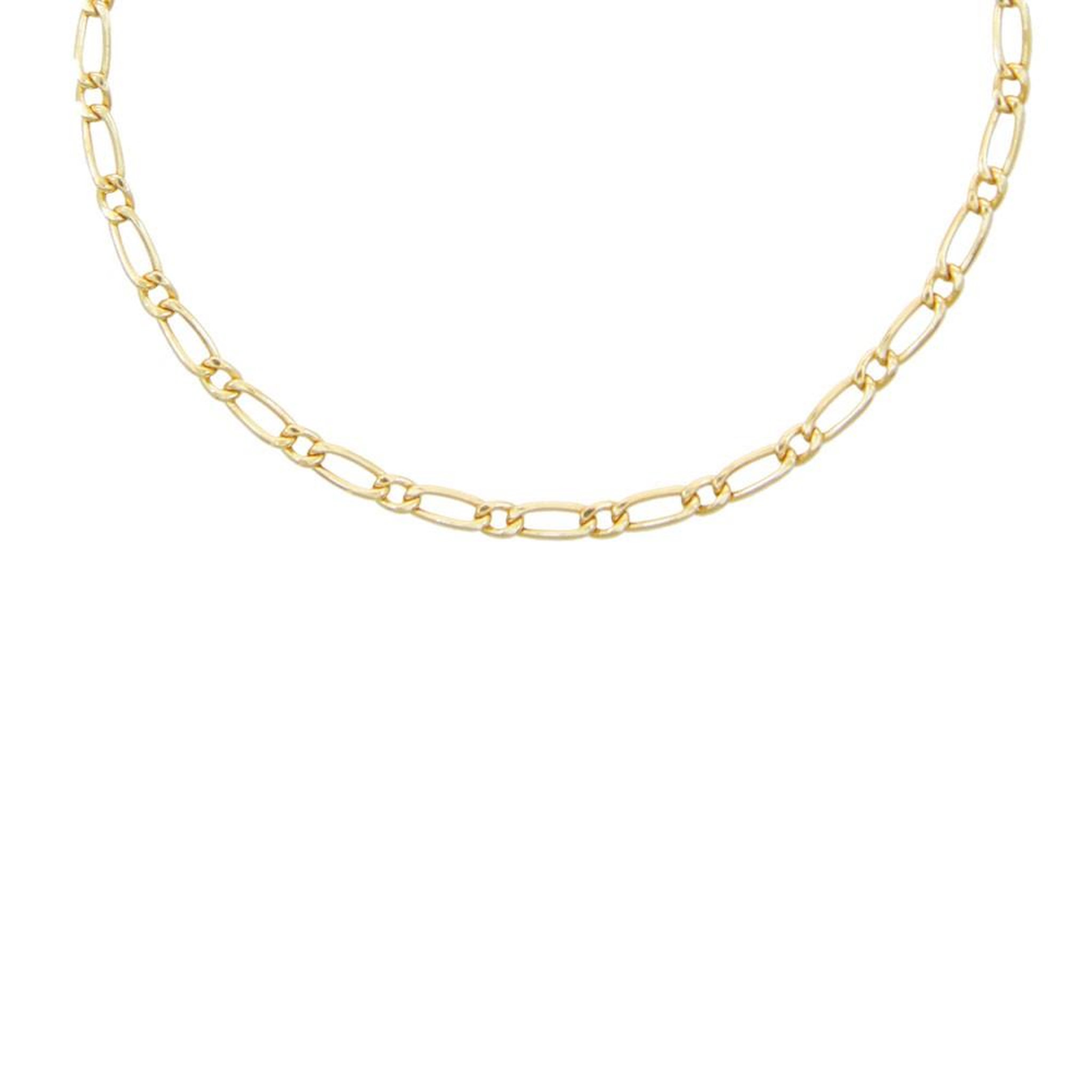 L'ATELIER D'AZUR Collier / Chaîne Or Jaune Maille Figaro Alternée 1+1 - 55cm
