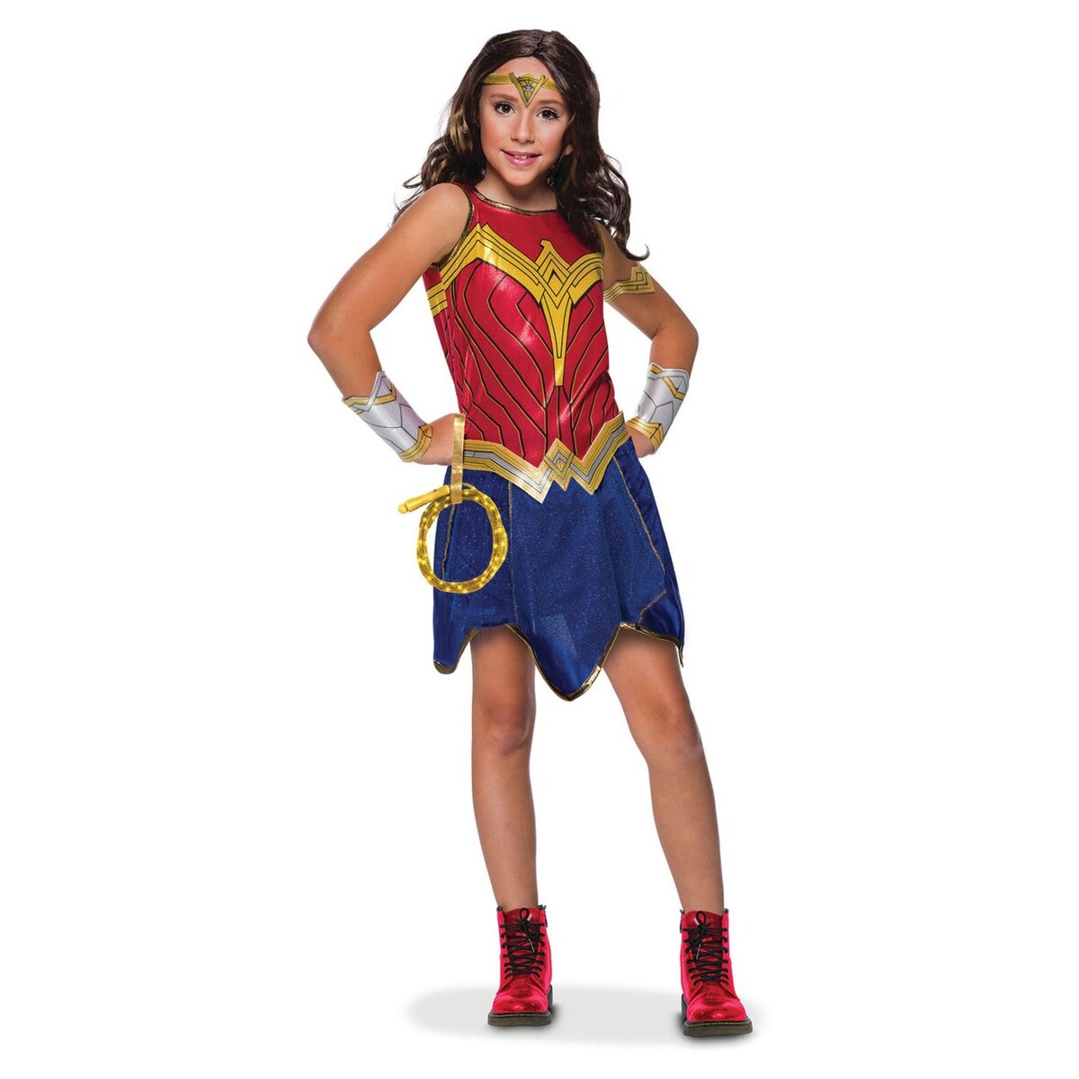 RUBIES Déguisement Panoplie DC Wonder Woman 1984 + Lasso lumineux - Taille L  - 7/8 ans