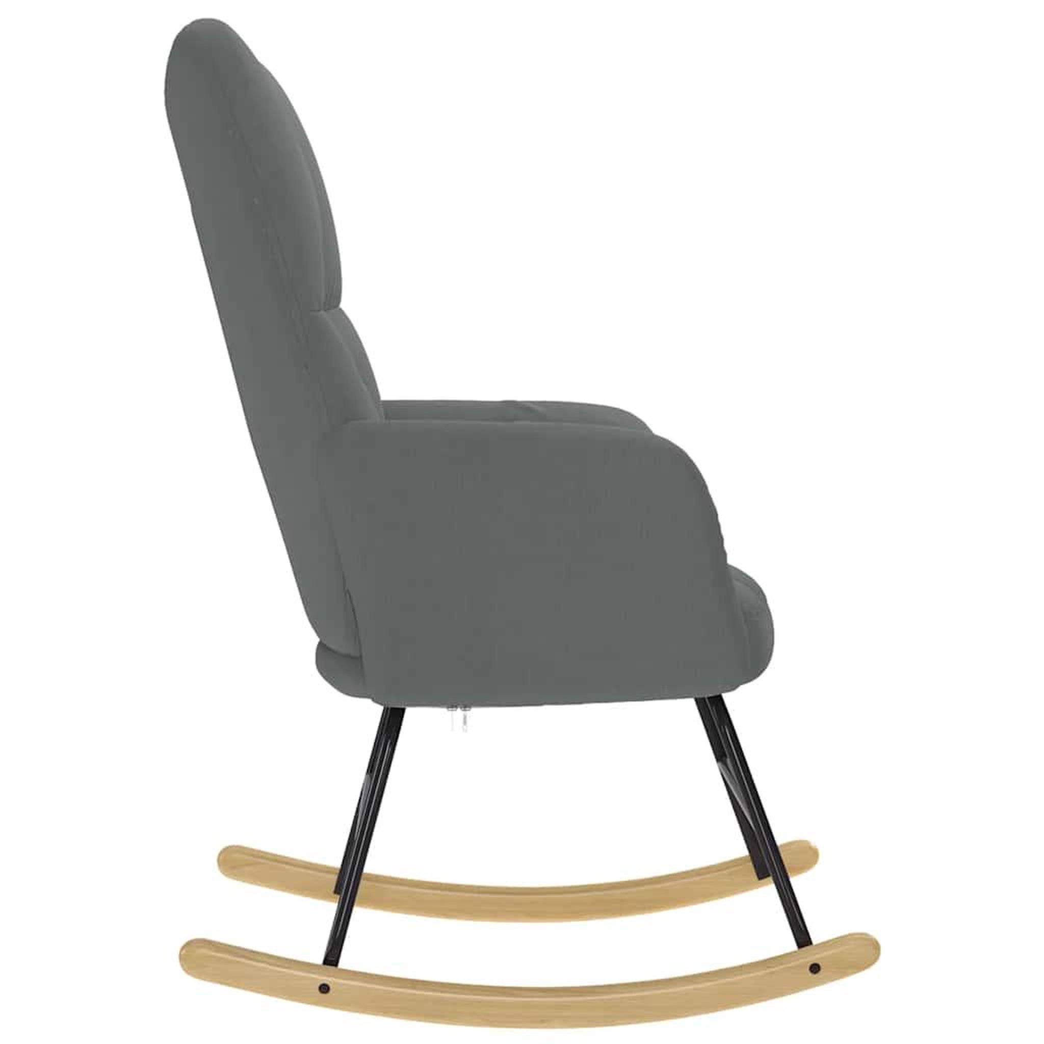 Voir la diapositive 5 : VIDAXL Chaise a bascule Gris fonce Tissu