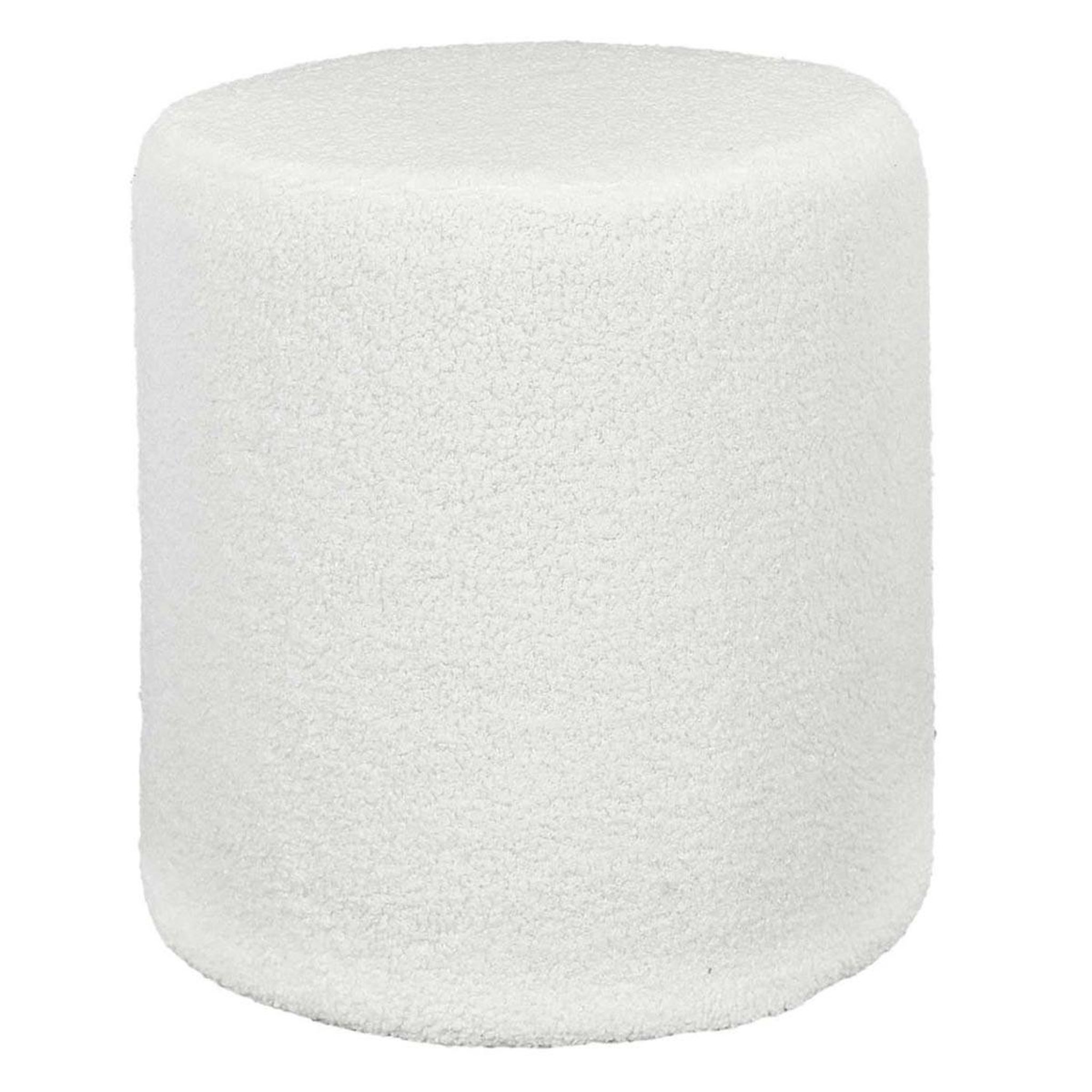 The Home Deco Factory Pouf bouclette  rhea  35cm blanc