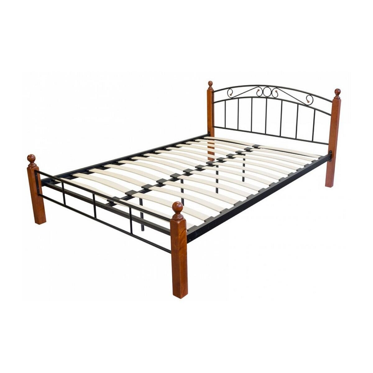 HomeStyle4U Design metal lit double 140 x 200 cadre de lit lattes bois neuf