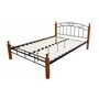 Voir la diapositive 1 : HomeStyle4U Design metal lit double 140 x 200 cadre de lit lattes bois neuf