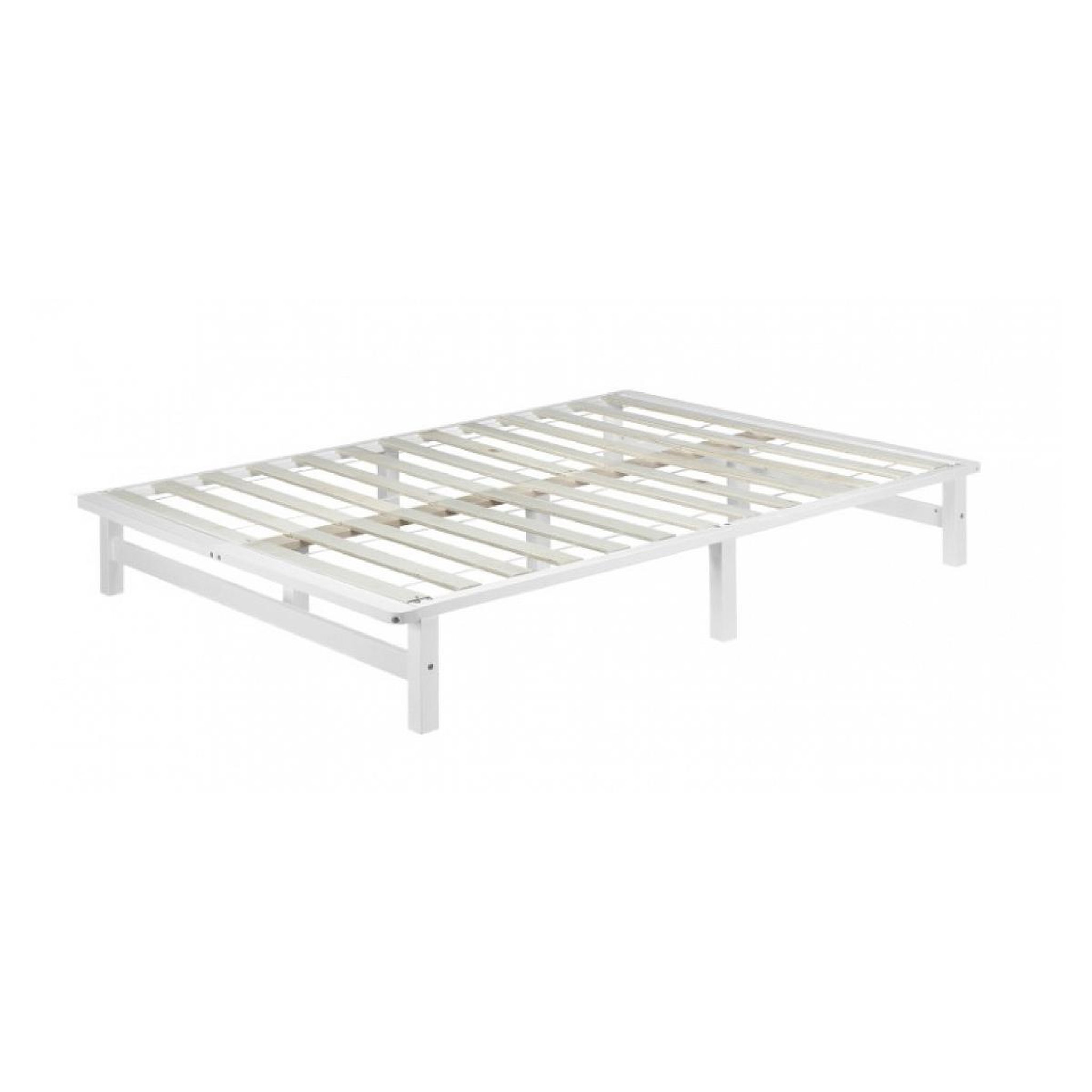 HomeStyle4U Lit palette bois 140x200cm blanc