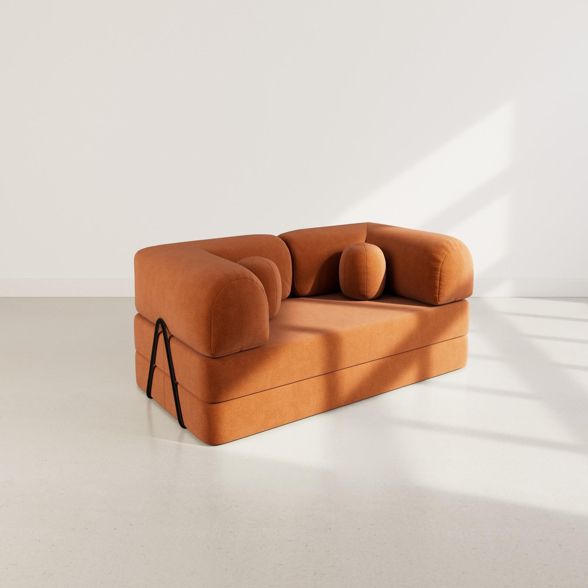 Voir la diapositive 6 : BEST MOBILIER Nebula - canapé 3 places convertible en velours texturé