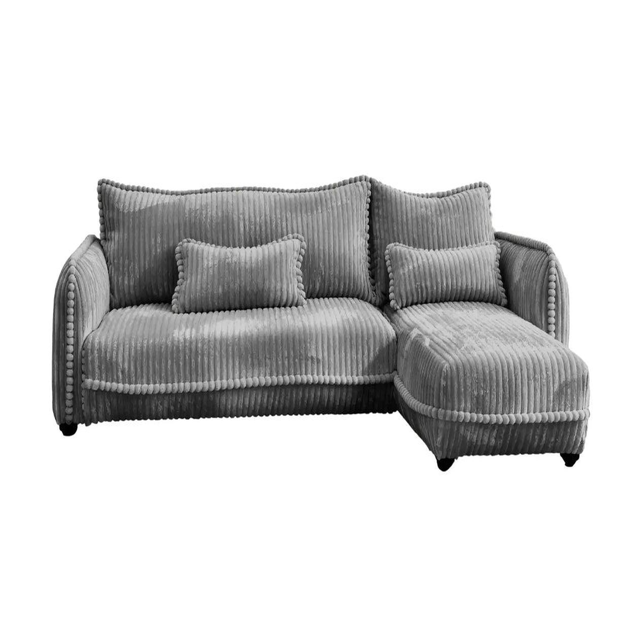 Voir la diapositive 1 : CASANOVA PARIS Calie - canapé d'angle velours côtelé 3 places