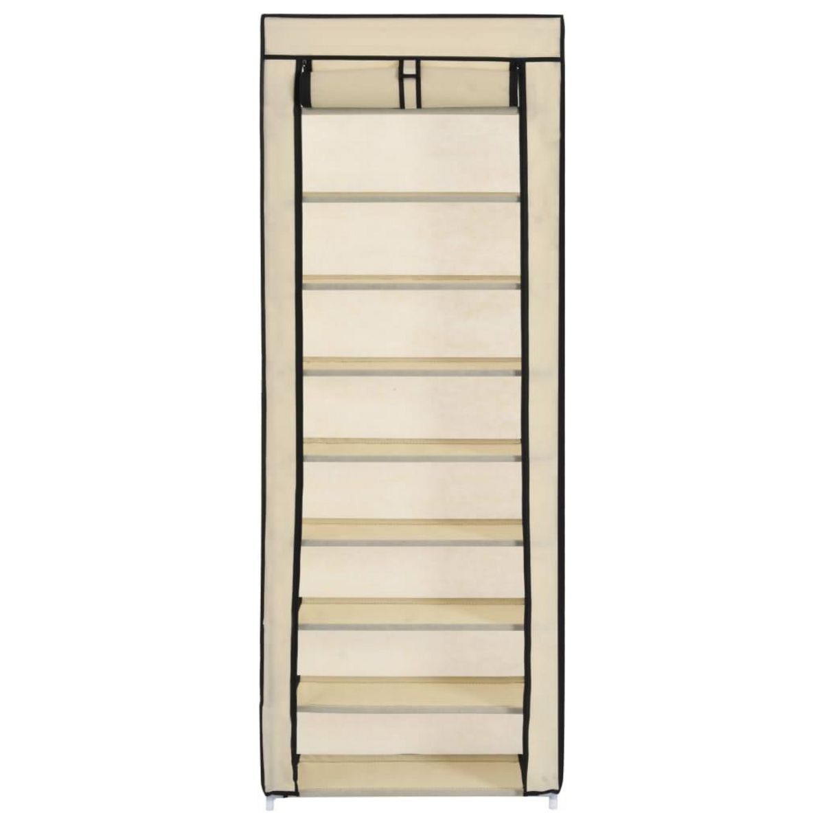 VIDAXL Armoire a chaussures avec housse Creme 57x29x162 cm Tissu