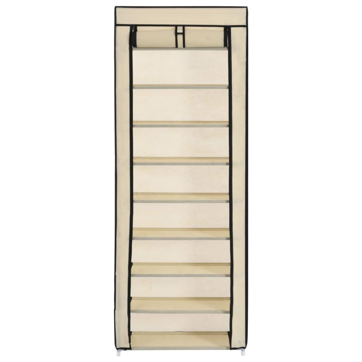 VIDAXL Armoire a chaussures avec housse Creme 57x29x162 cm Tissu