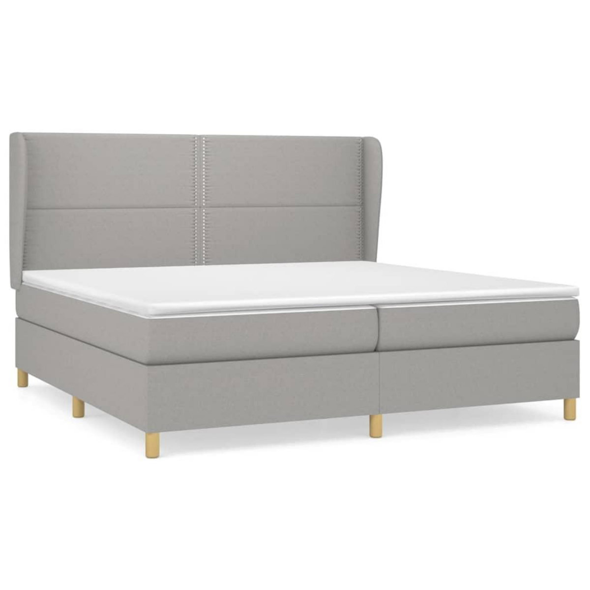 VIDAXL Sommier a lattes de lit avec matelas Gris clair 200x200cm Tissu