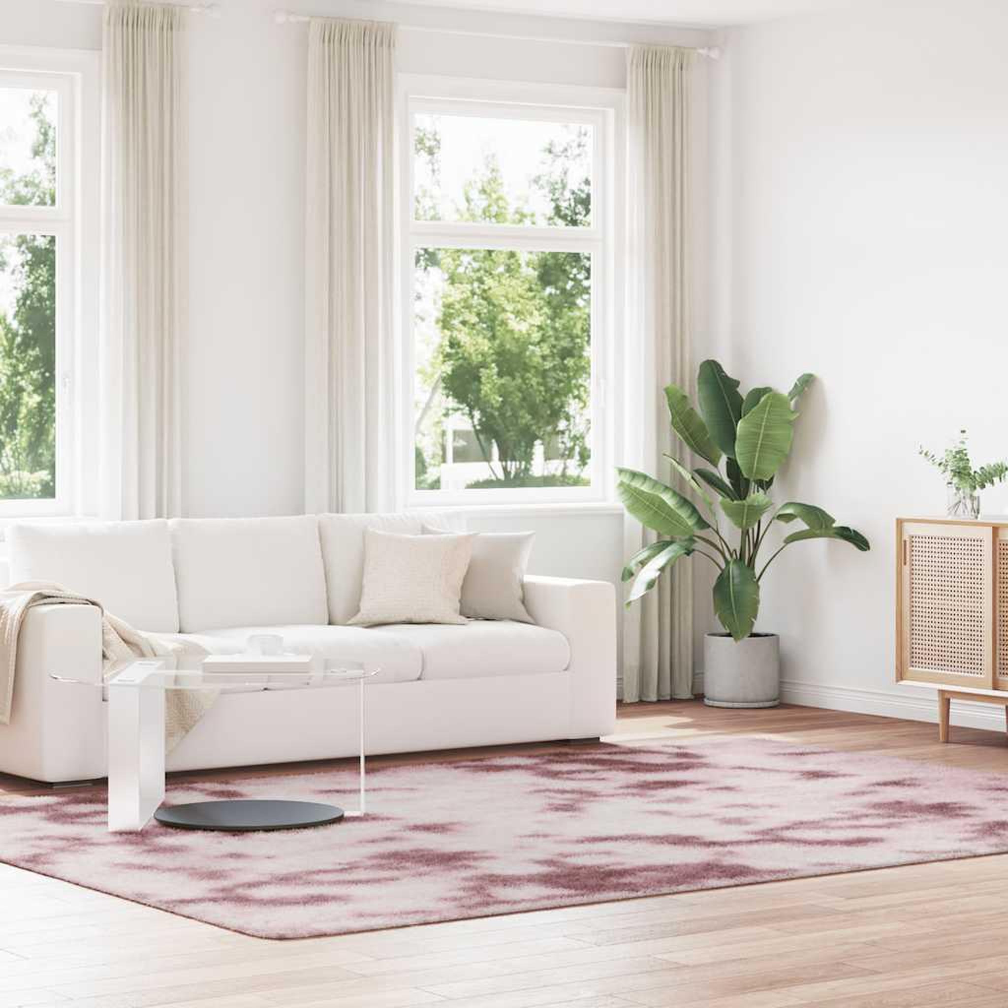 VIDAXL Tapis Shaggy a poils longs NAVARRA rose poudre 240x340 cm
