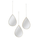 Paris Prix Lot de 3 Miroirs Déco  Goutte  27cm Or