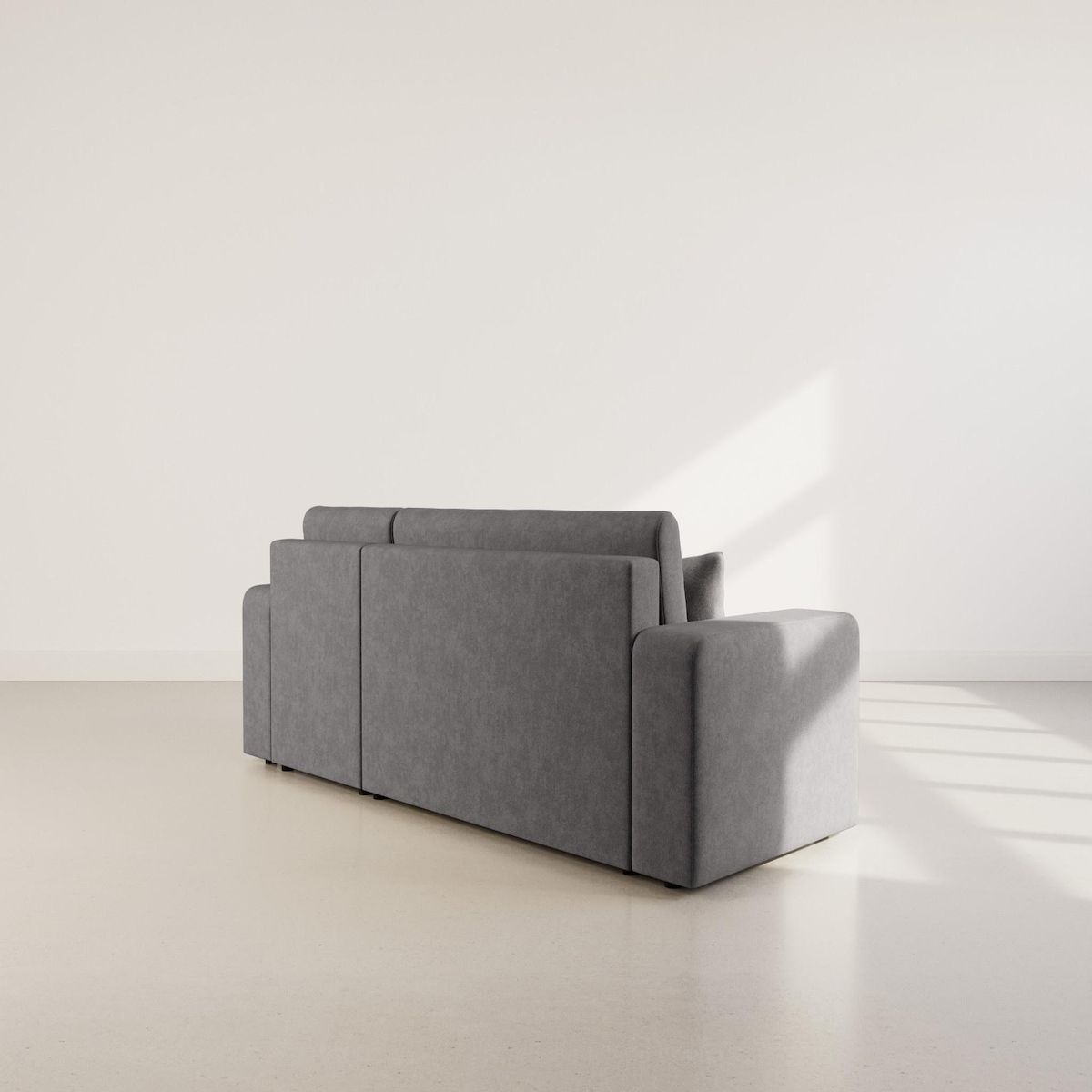 BEST MOBILIER Nicole - canapé d'angle réversible 4 places convertible avec coffre en tissu