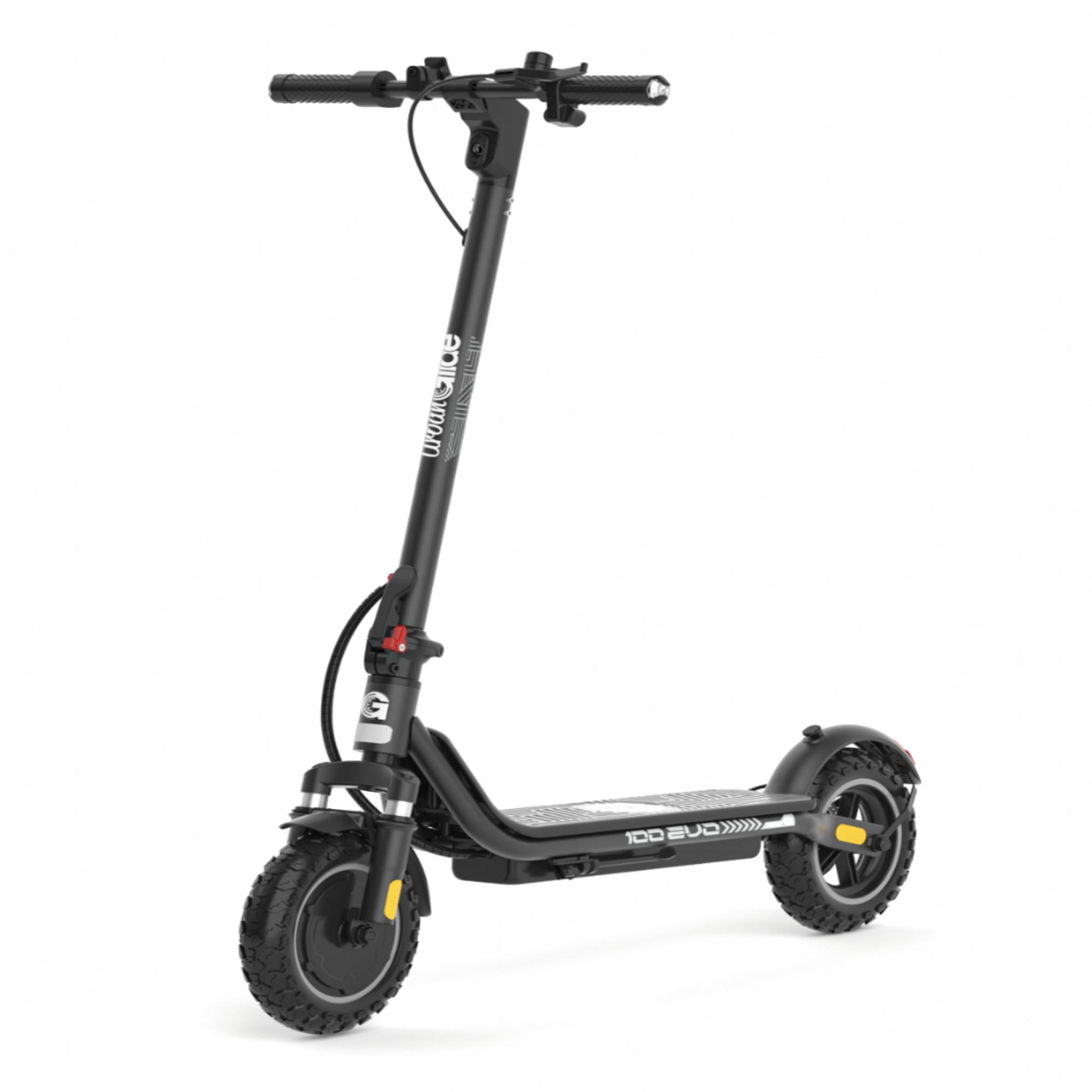 Voir la diapositive 1 : URBANGLIDE 100 evo - es – trottinette électrique adulte urbanglide – batterie 25.2v – poids 16kg – pneu cross 10  gonflable – autonomie jusqu'a 25 km