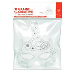 Graine créative 6 masques plats en carton a decorer  theme licorne