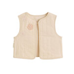 Petit Béguin Veste sans manches enfant en popeline Poésie d'été. Coloris disponibles : Beige
