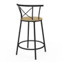 Voir la diapositive 4 : ID MARKET Lot de 4 tabourets de bar bistrot DETROIT avec dossier arrondis design industriel