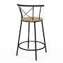 Voir la diapositive 4 : ID MARKET Lot de 4 tabourets de bar bistrot DETROIT avec dossier arrondis design industriel
