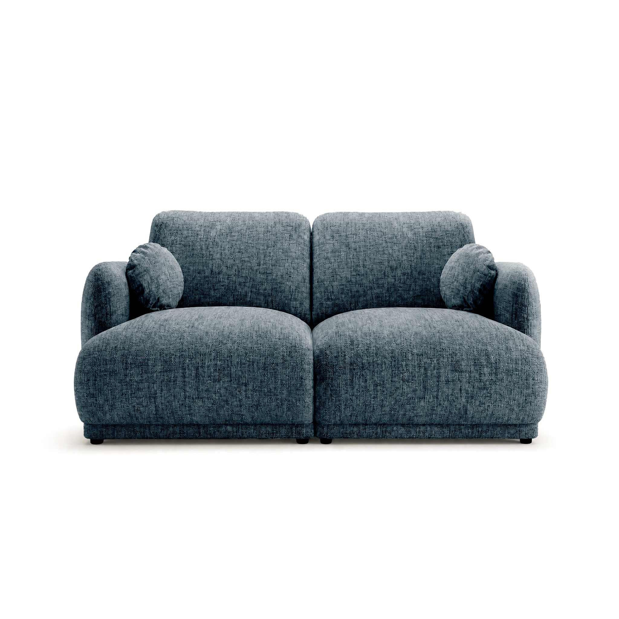 Voir la diapositive 1 : BEST MOBILIER Pietro - canapé droit 3 places en tissu texturé