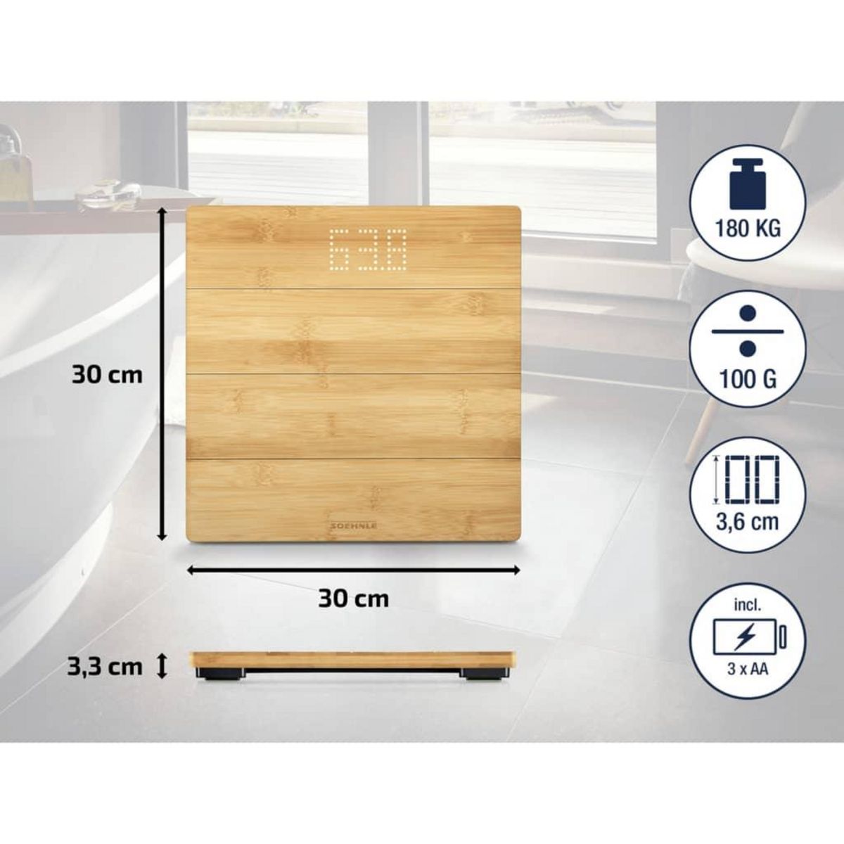 Soehnle Pèse-personne électronique 180kg 100g - 0763880