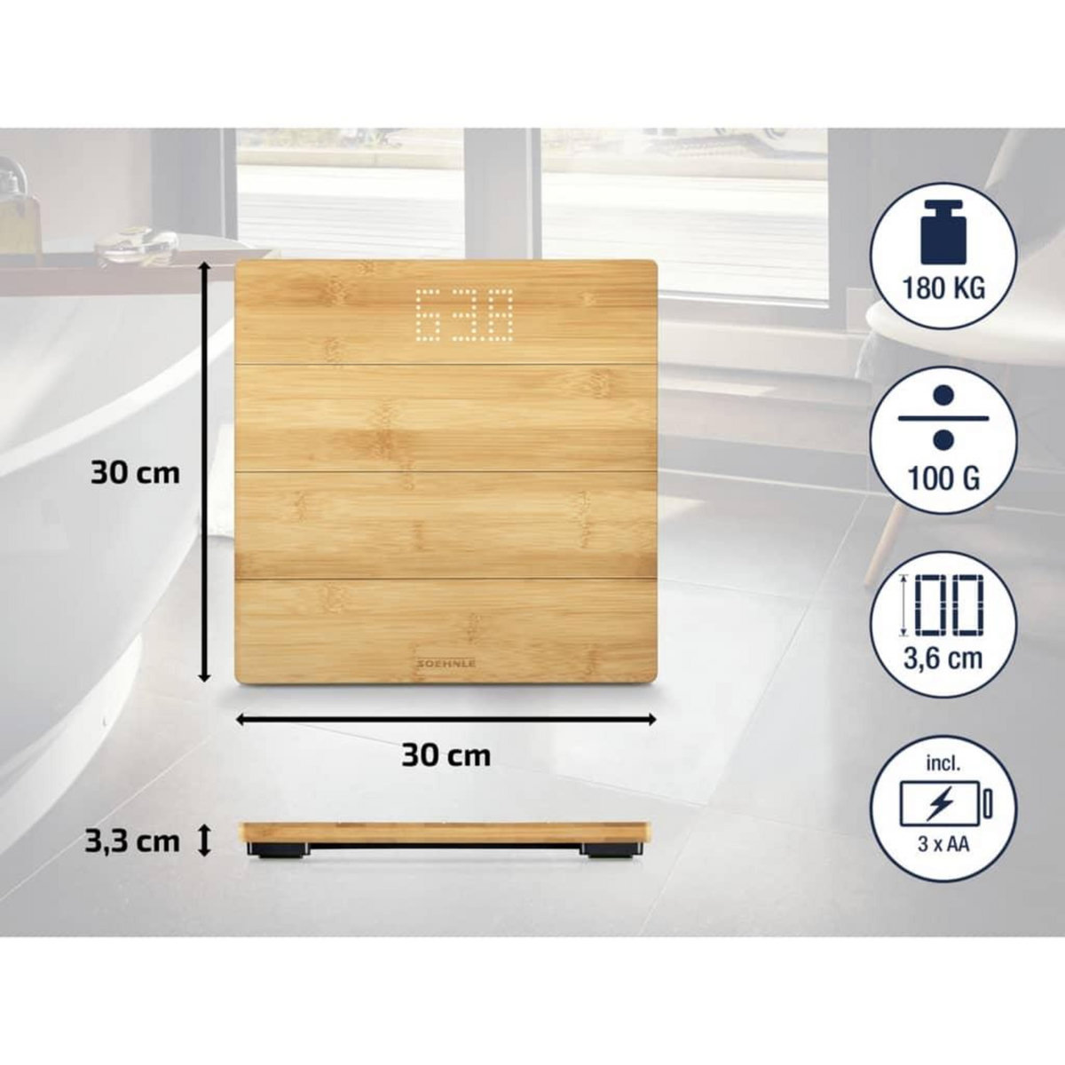 Soehnle Pèse-personne électronique 180kg 100g - 0763880