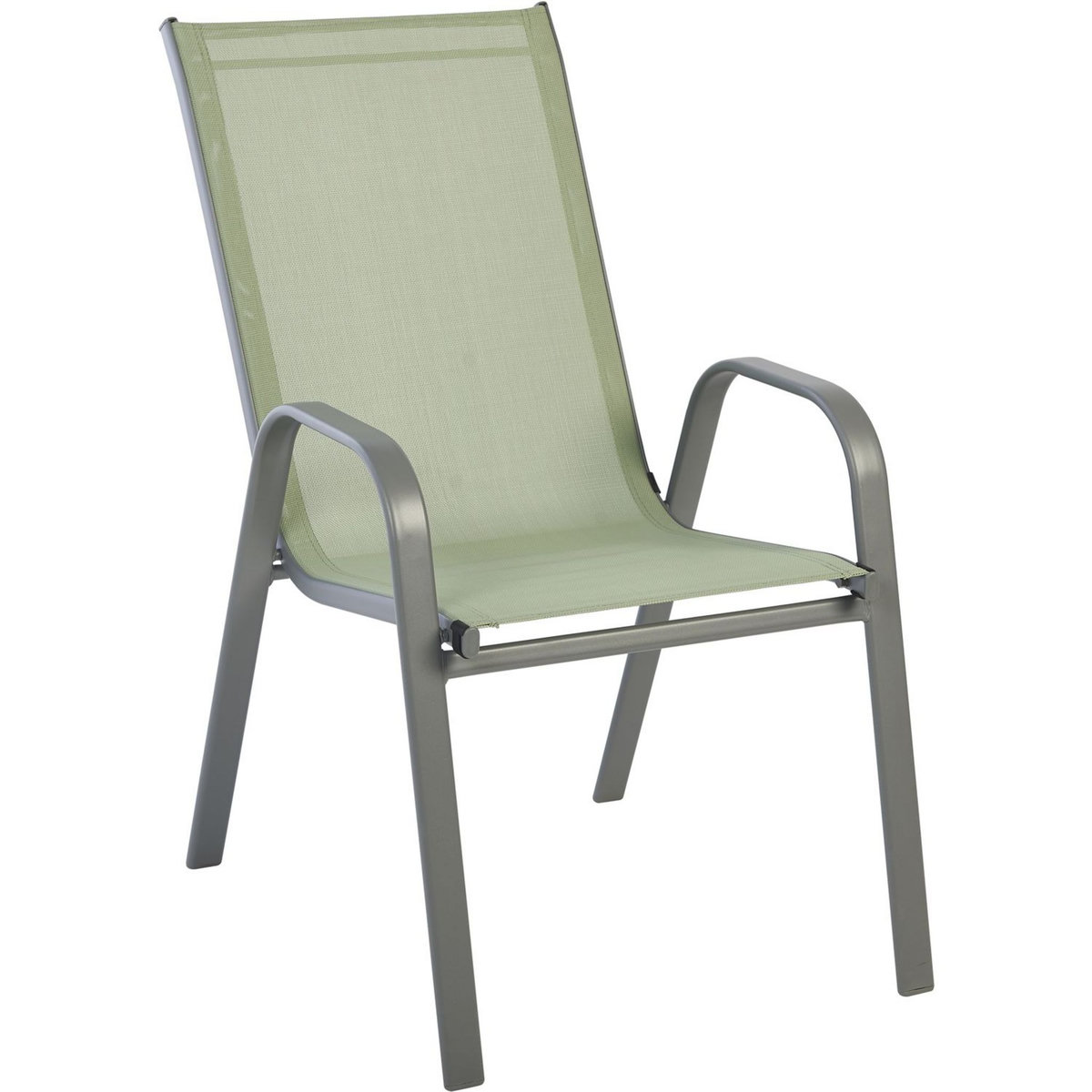 GARDENSTAR Fauteuil de jardin empilable - Acier/textilène - Vert iceberg