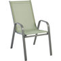 Voir la diapositive 1 : GARDENSTAR Fauteuil de jardin empilable - Acier/textilène - Vert iceberg