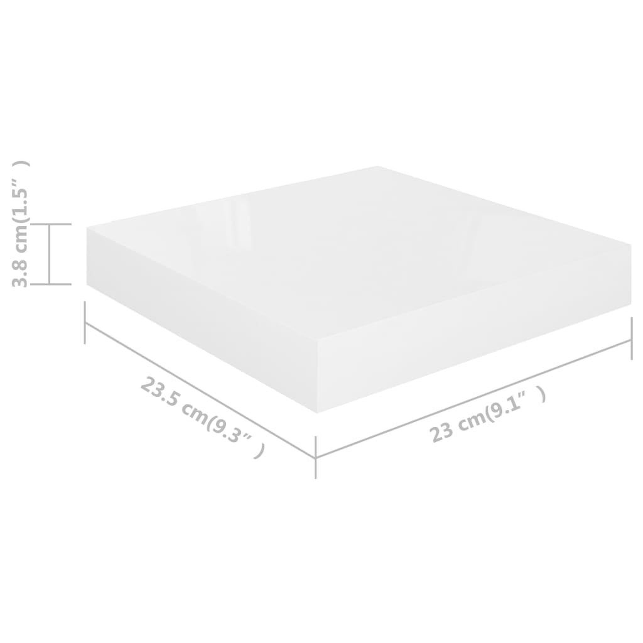 Voir la diapositive 6 : VIDAXL Etagere murale flottante 4 pcs Blanc brillant 23x23,5x3,8cm MDF