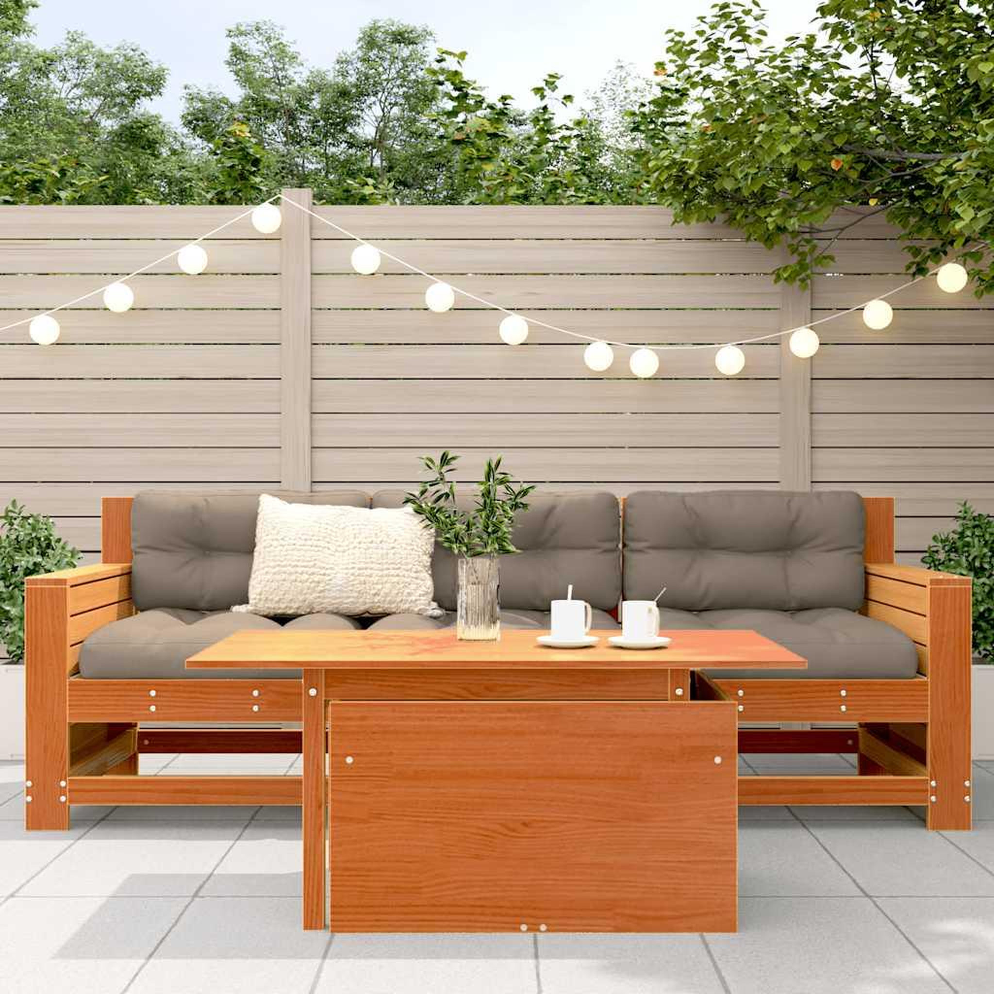 Voir la diapositive 3 : VIDAXL Table de jardin cire marron 100x50x75 cm bois massif de pin