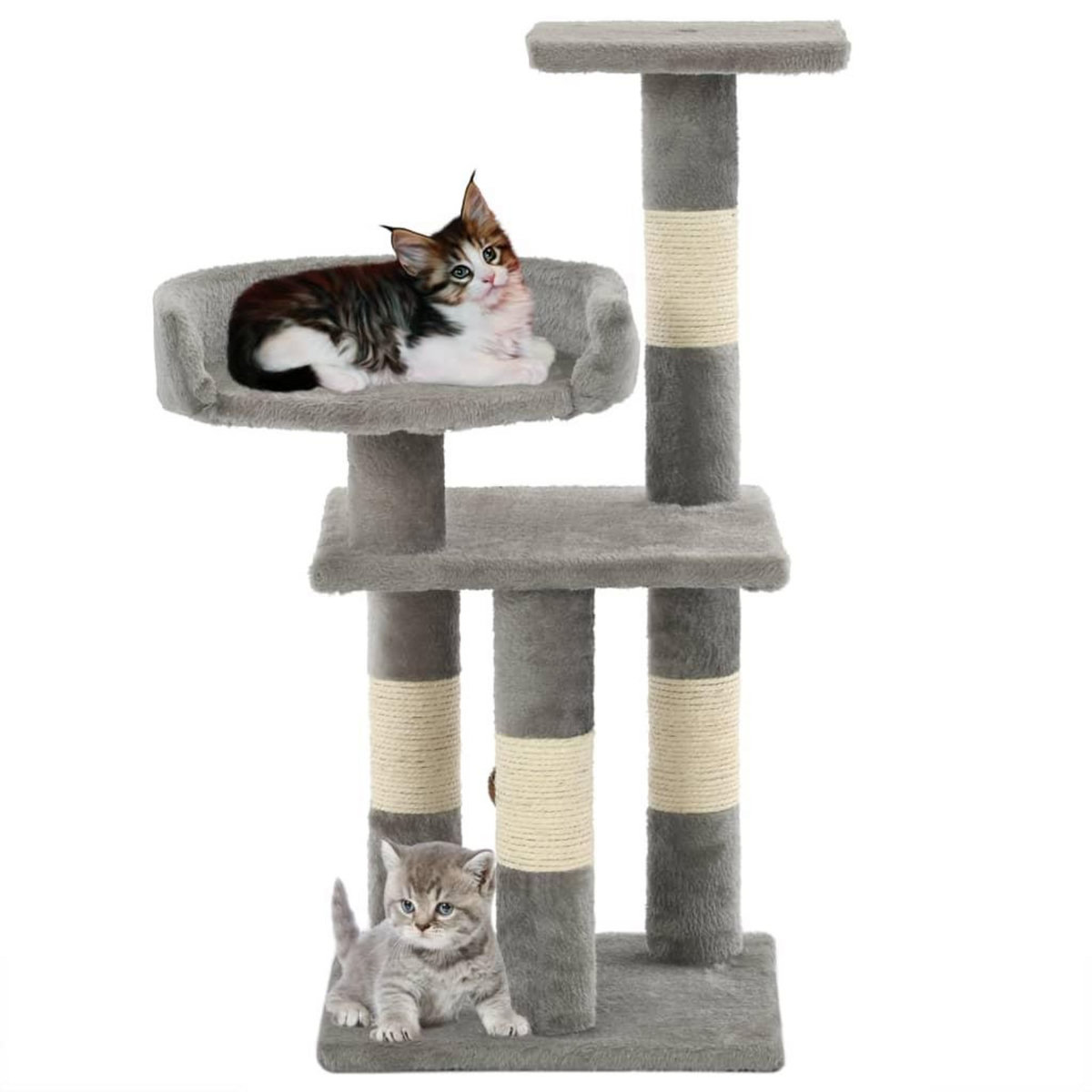 VIDAXL Arbre a chat avec griffoirs en sisal 65 cm Gris