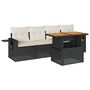 Voir la diapositive 2 : VIDAXL Salon de jardin 5 pcs avec coussins noir resine tressee