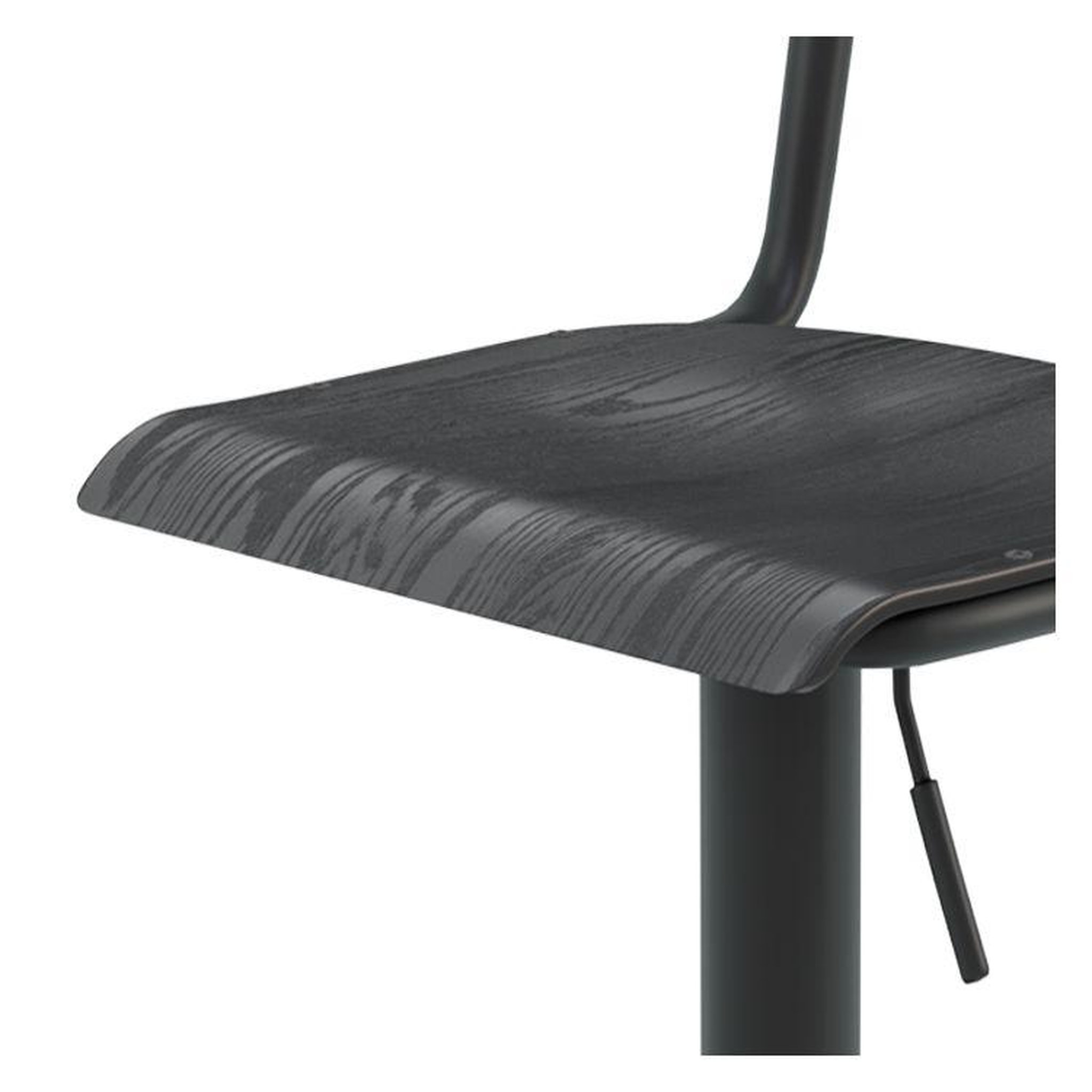 Voir la diapositive 6 : MAISON PAVANE Lot de 2 chaises de bar réglables 60/80 cm en bois noir-clem