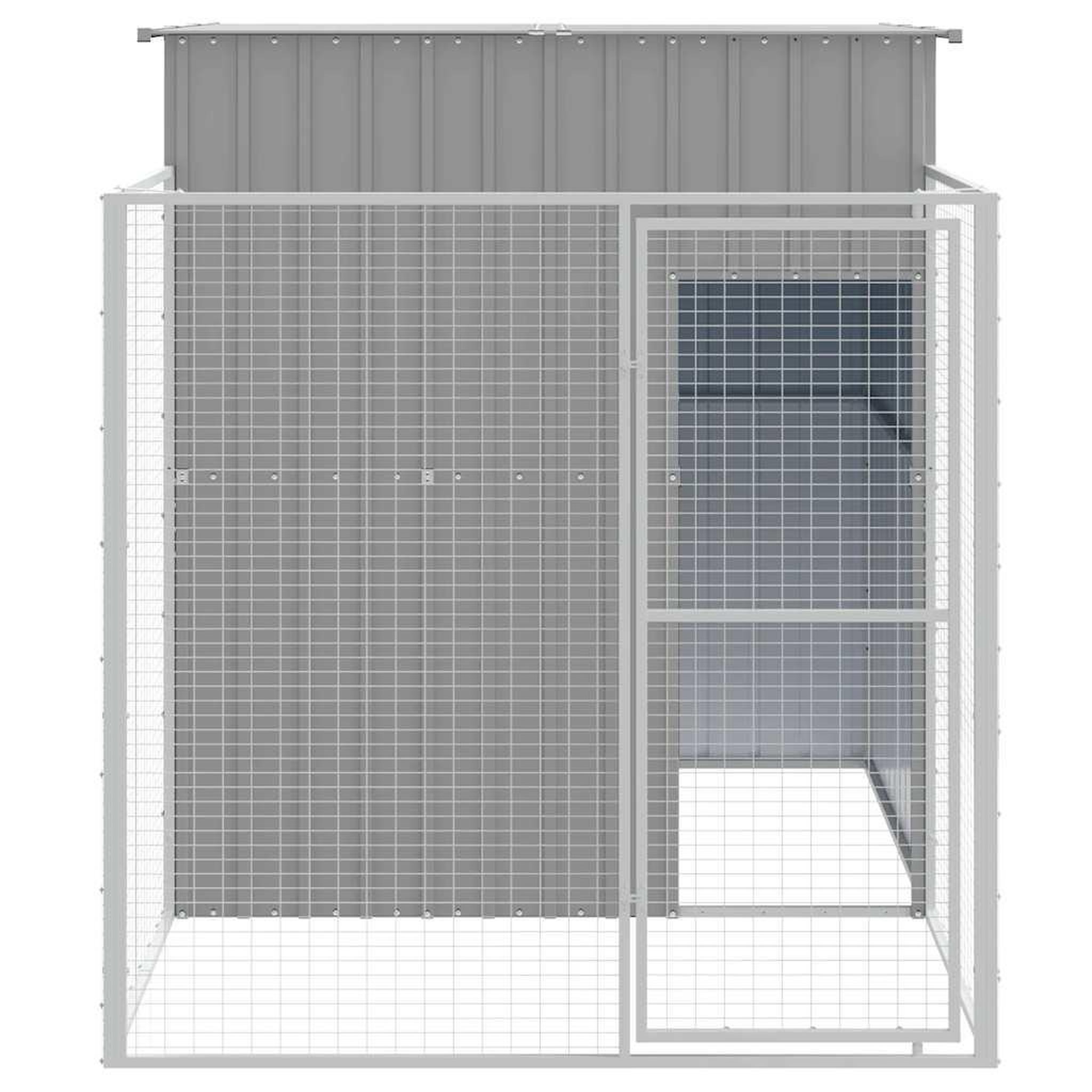 Voir la diapositive 3 : VIDAXL Niche pour chien avec cour gris clair 165x251x181 cm