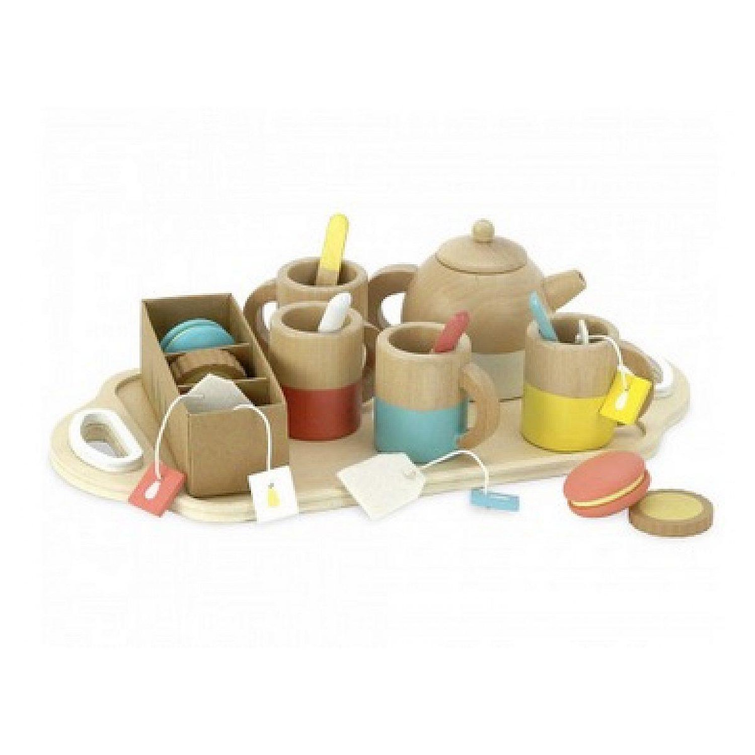 Service à thé en bois 21 pièces pour enfants Moments de partage et de jeu Neuf - vue 3