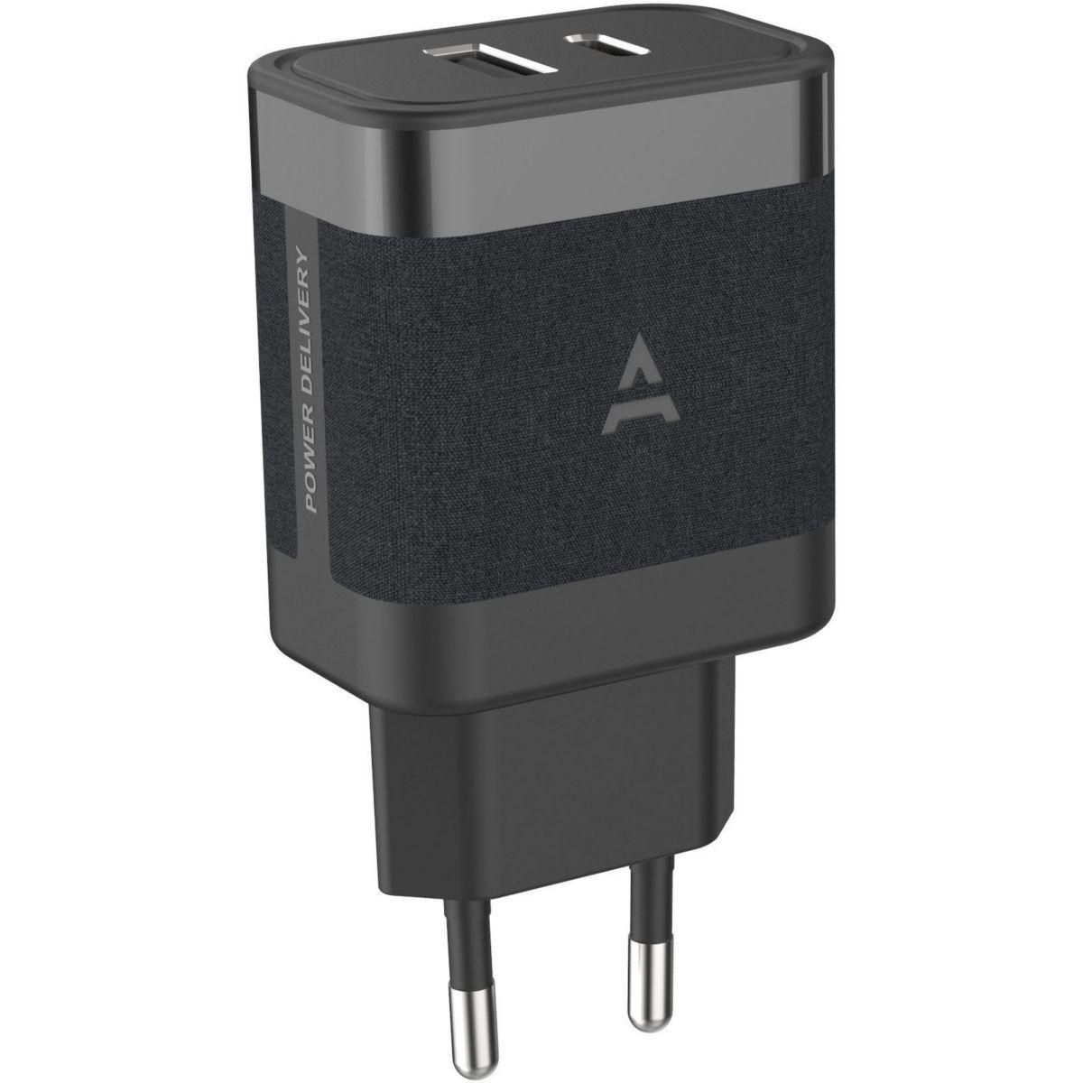 ADEQWAT Chargeur + câble 45W PowerDelivery USB-A/USB-C + Câble 1M