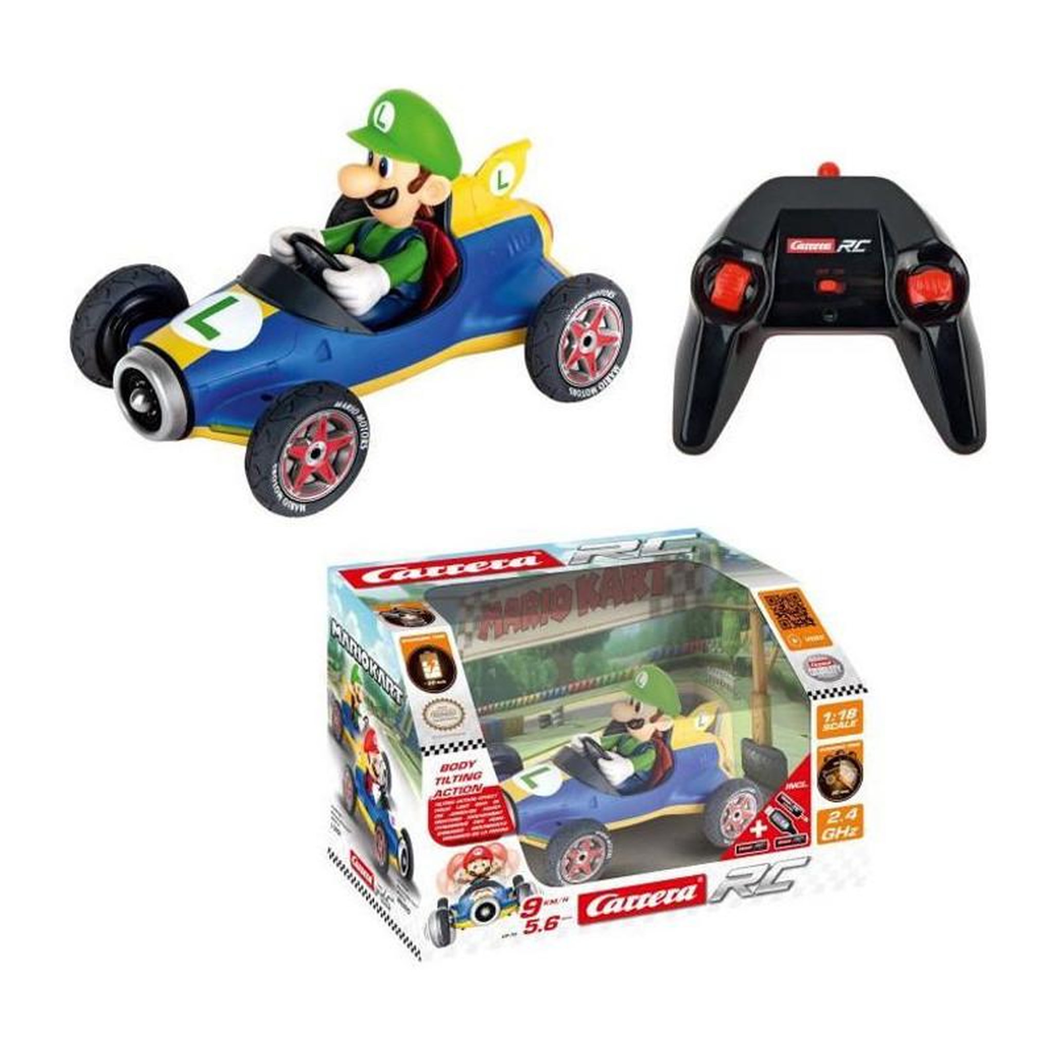 Voiture radiocommandee Mario Kart Mach 8 - Luigi - Carrera RC