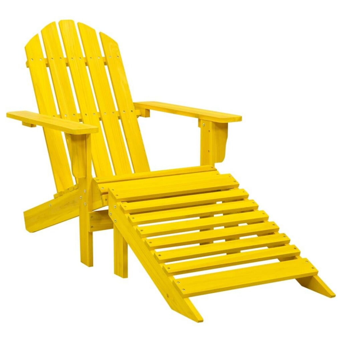 VIDAXL Chaise de jardin Adirondack avec pouf bois de sapin jaune