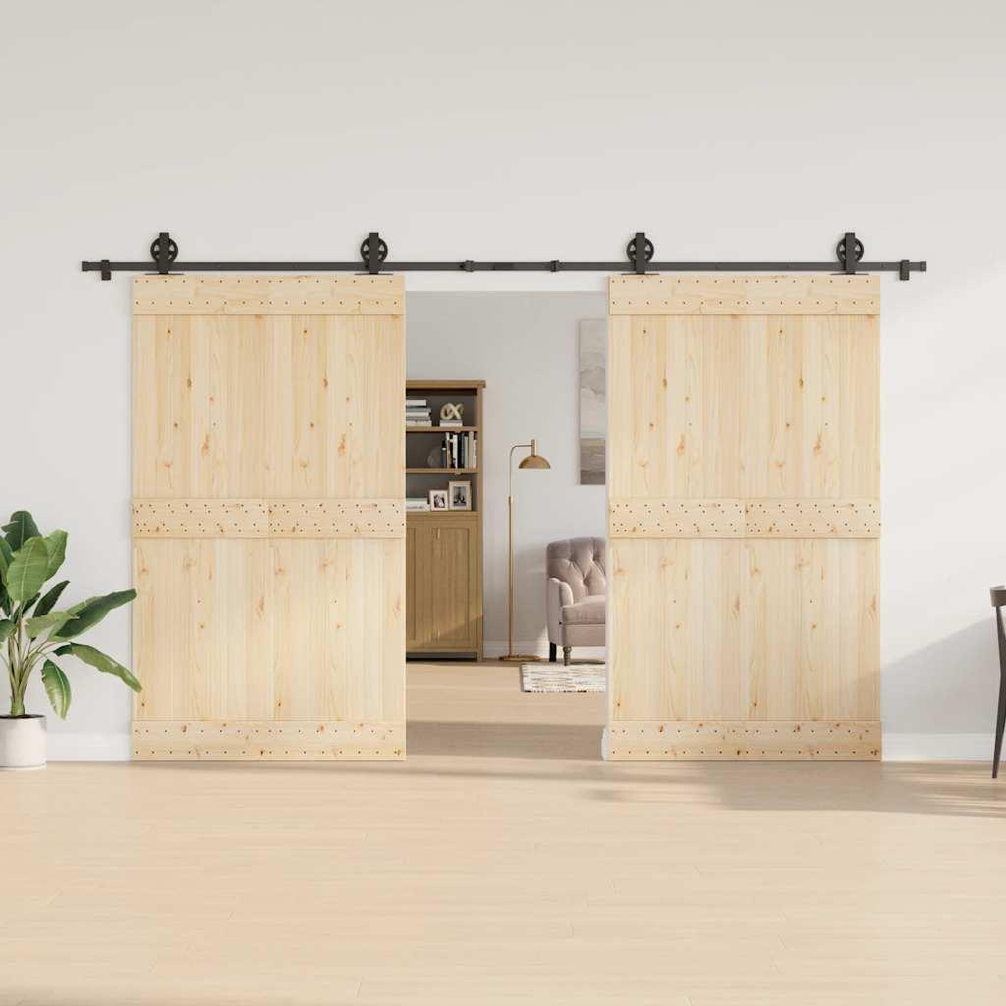 Voir la diapositive 3 : VIDAXL Kit de quincaillerie de porte coulissante 366 cm acier noir