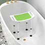 Voir la diapositive 5 : HOMCOM Siège de douche réglable en hauteur tabouret de douche ergonomique pieds antidérapants charge max. 135 Kg alu HDPE blanc vert