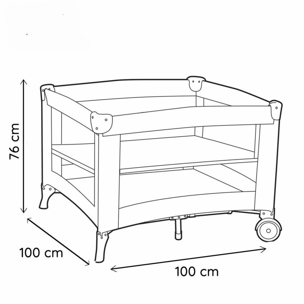 NANIA MIGO - lit Parapluie et Parc bébé avec étage 2 en 1 - De la Naissance à 15 Kg - Sac de Transport et Matelas Inclus