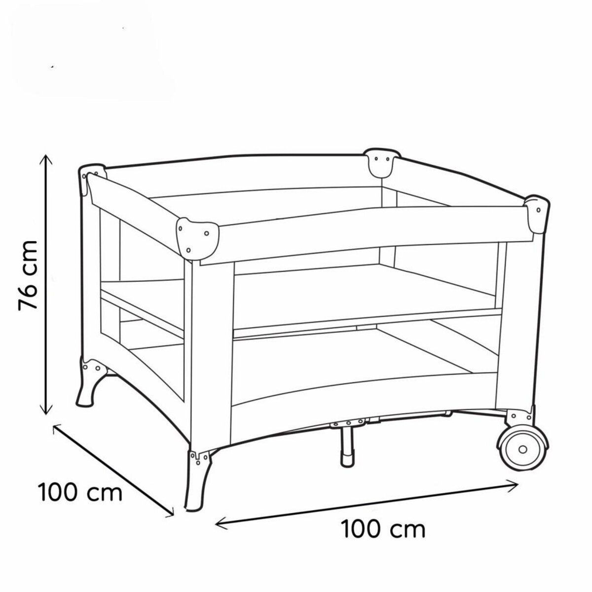 NANIA MIGO - lit Parapluie et Parc bébé avec étage 2 en 1 - De la Naissance à 15 Kg - Sac de Transport et Matelas Inclus