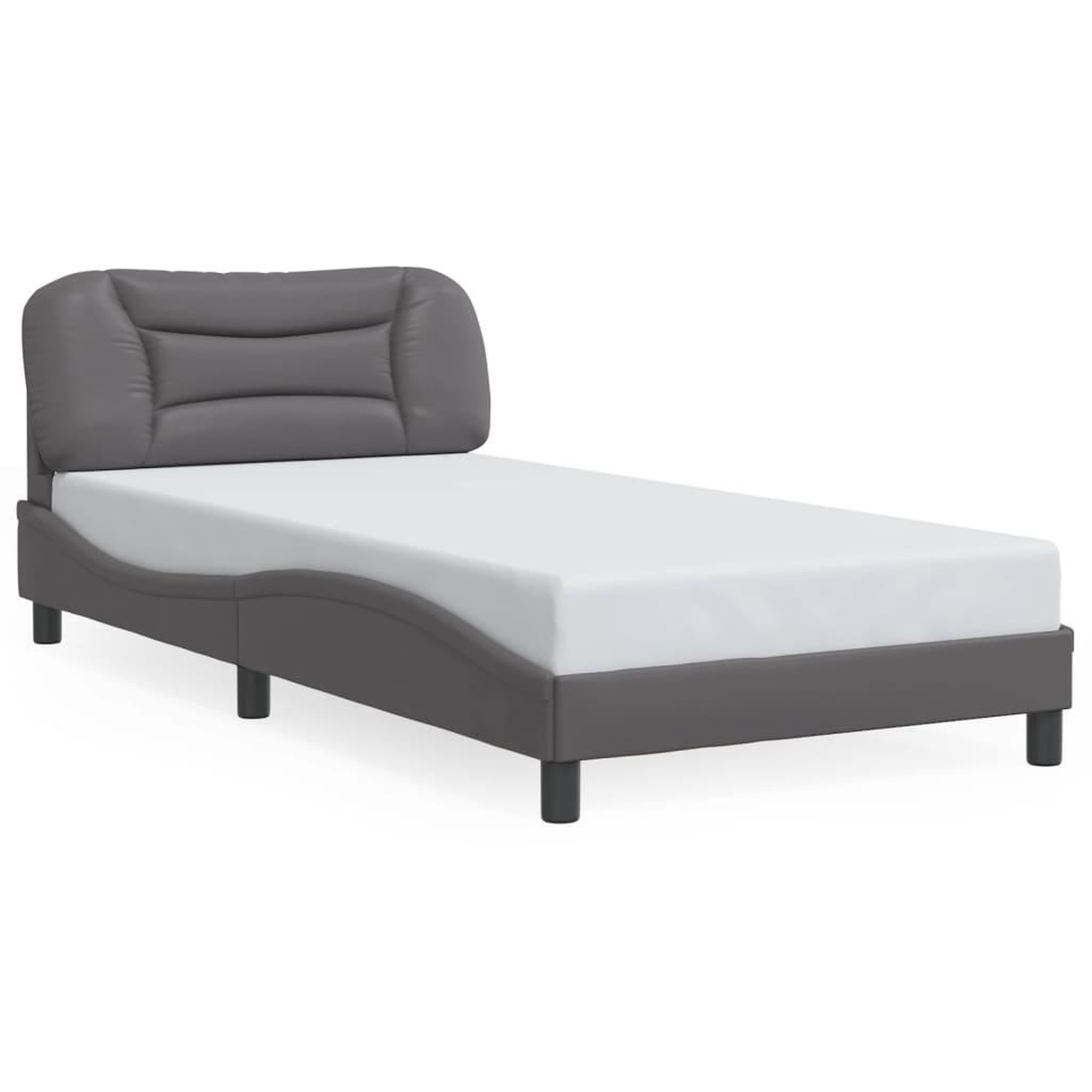 Voir la diapositive 5 : VIDAXL Cadre de lit avec LED sans matelas gris 100x200 cm