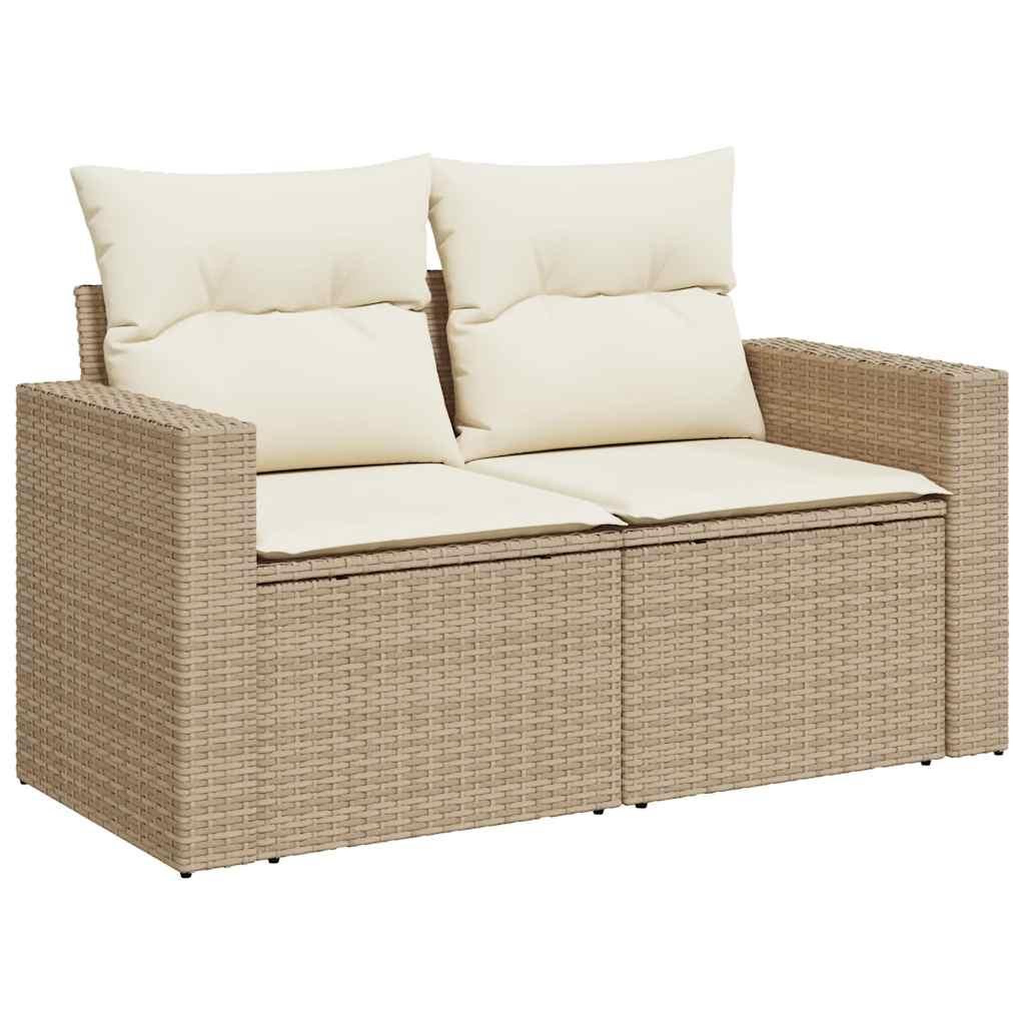 Voir la diapositive 4 : VIDAXL Salon de jardin avec coussins 7 pcs beige resine tressee