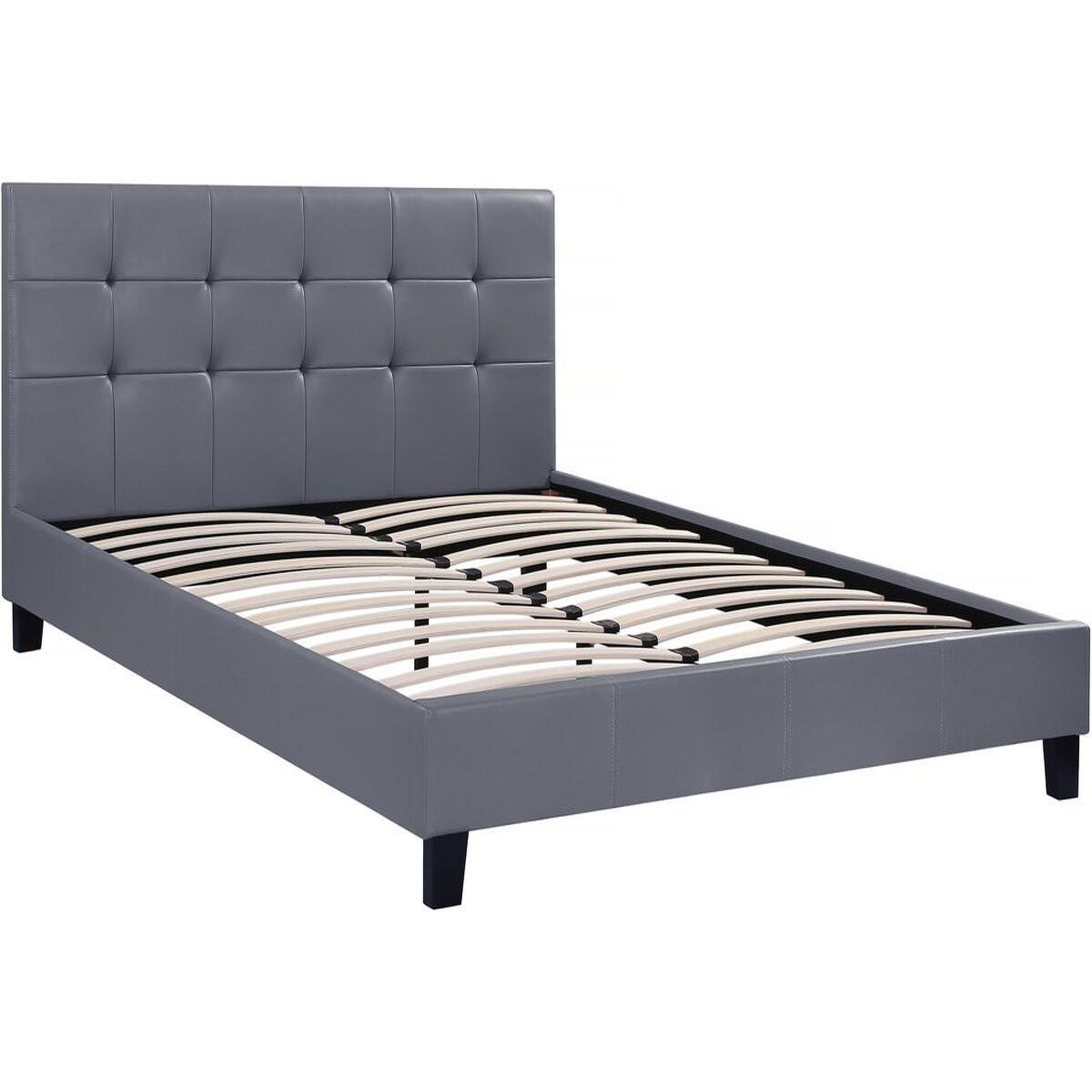 Habitat et Jardin Lit double en pvc  julia  - 160 x 200 - gris clair